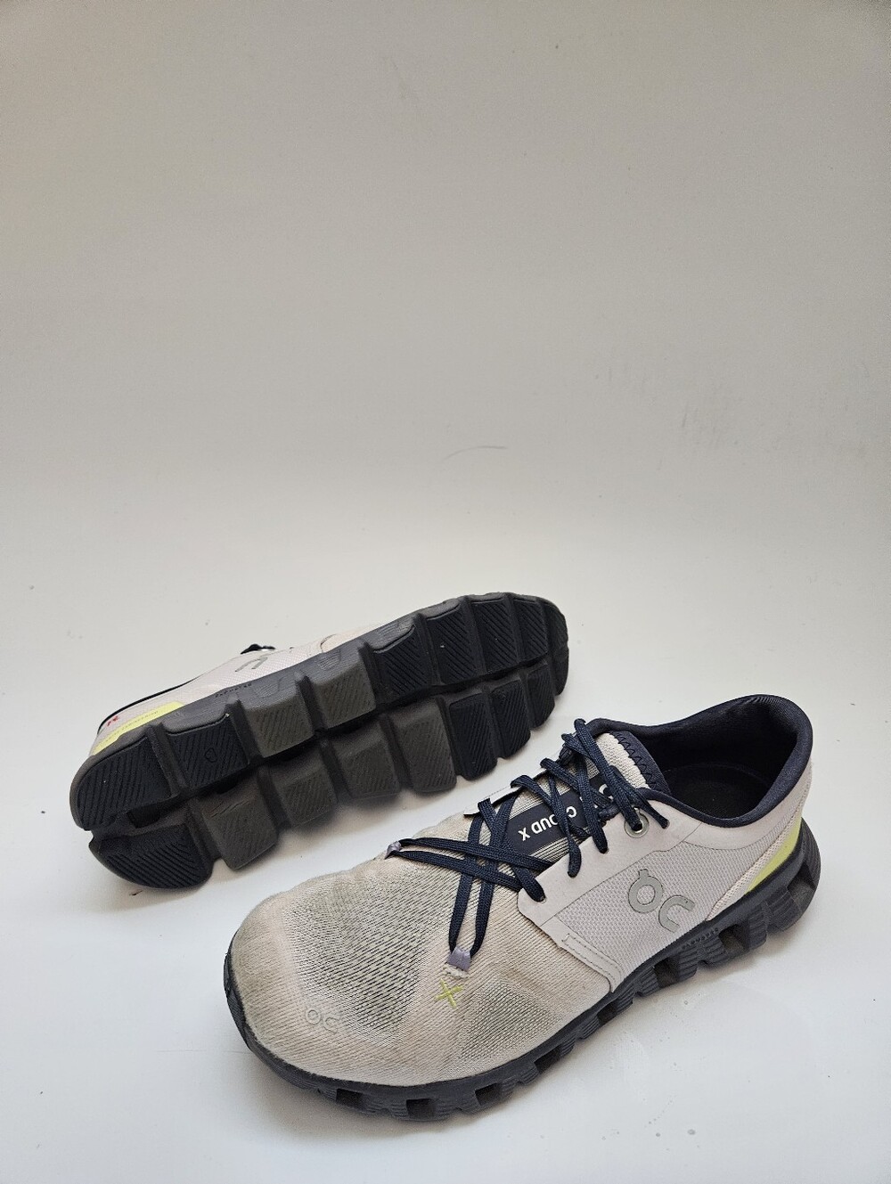 On Cloud X Shoes Womens Size 8 Beige Black CloudTec Running Swiss Sneakers